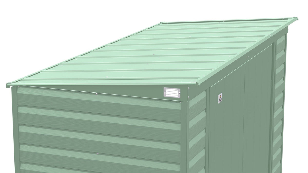 Select Galvanized Steel Storage Shed, Sage Green, 8-ft x 4-ft
