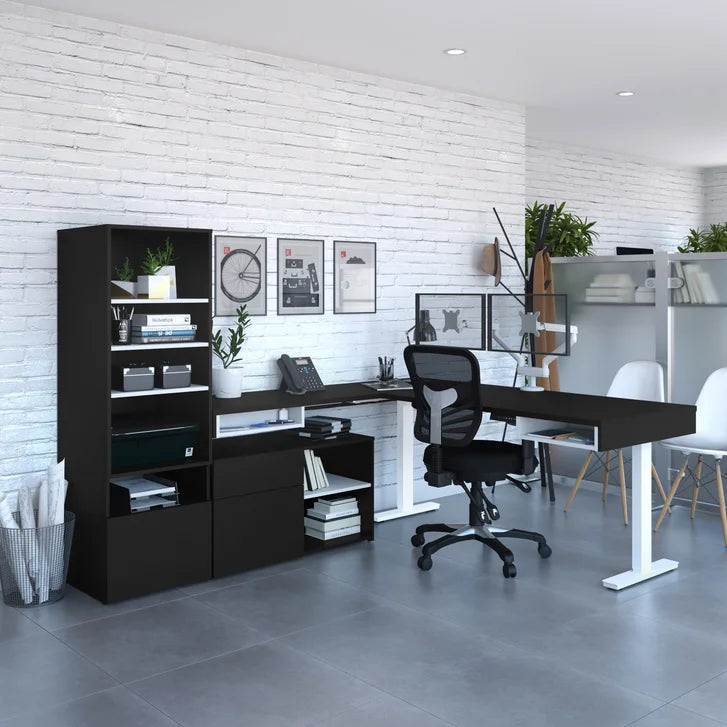 Bestar Viva L-shaped Height-adjustable Workstation