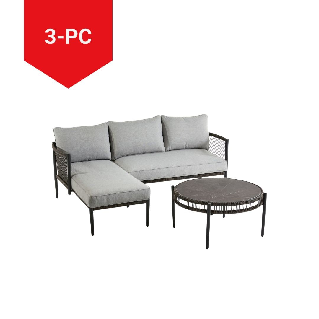 Brooks Outdoor Patio Sectional Set, 3-pc, Water/Stain/Fade-Resistant Cushions
