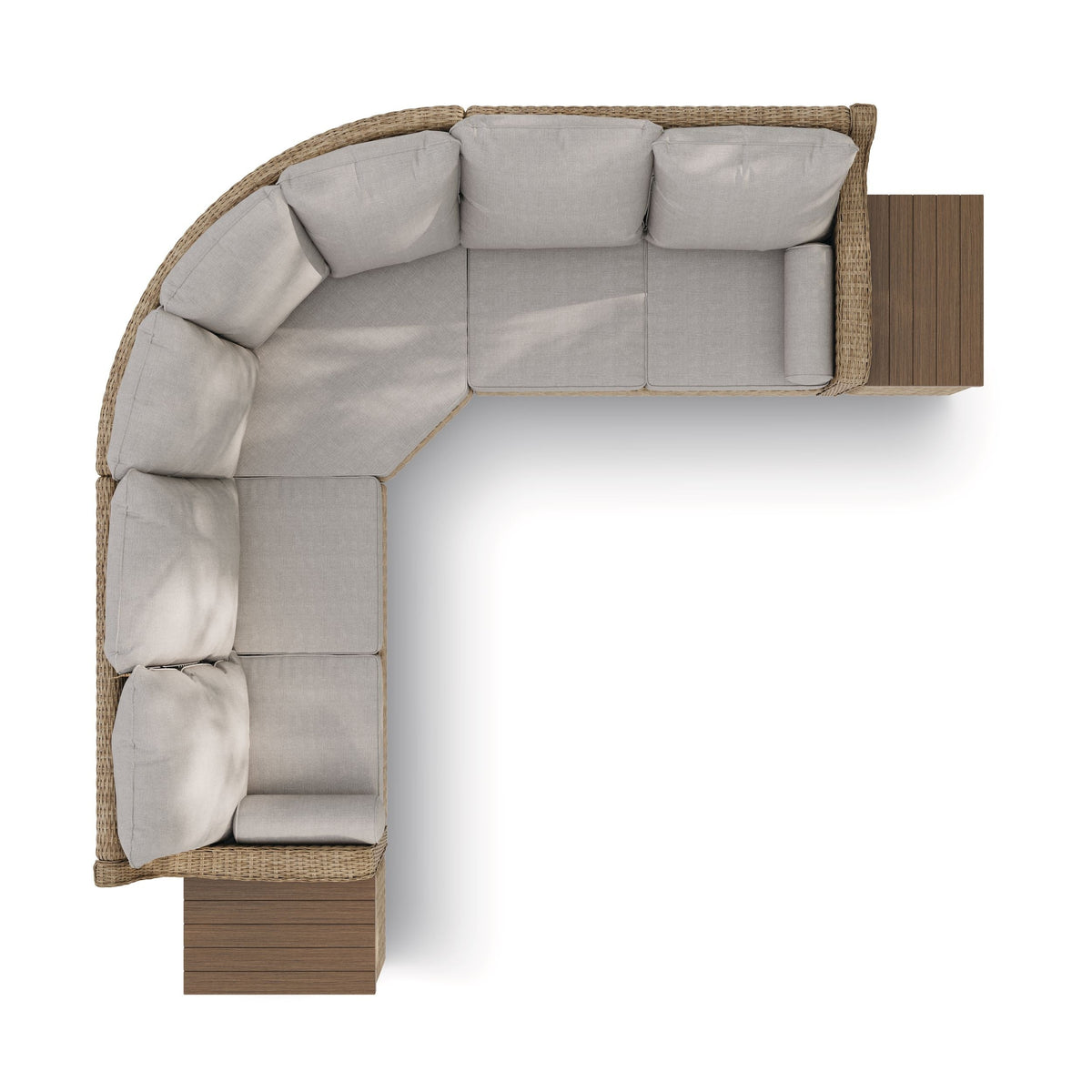 Moraine All-Weather Wicker Outdoor/Patio Sectional Set, UV-Resistant Cushions, 5-pc