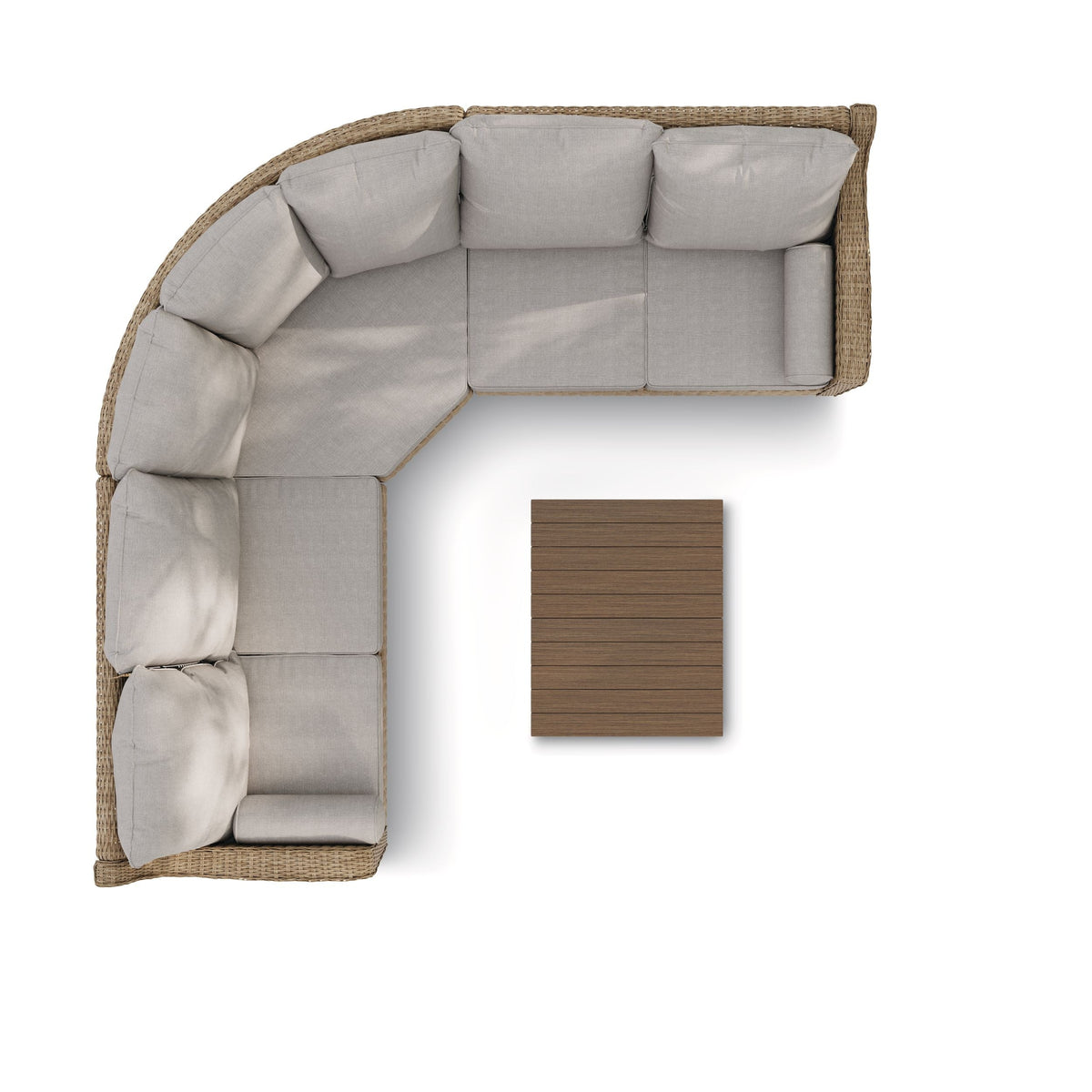 Moraine All-Weather Wicker Outdoor/Patio Sectional Set, UV-Resistant Cushions, 5-pc