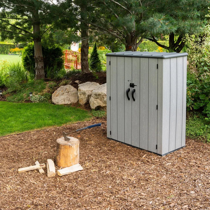 Vertical Storage Shed with Shelves