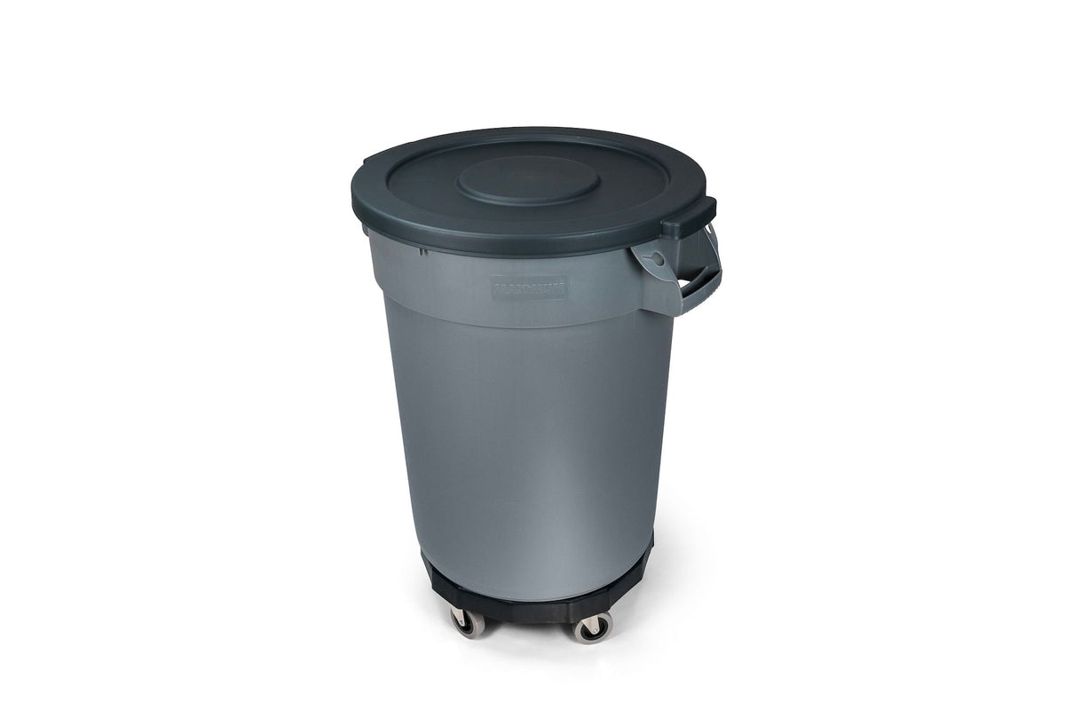Universal Commercial Heavy-Duty Resin Garbage Can Dolly, Black