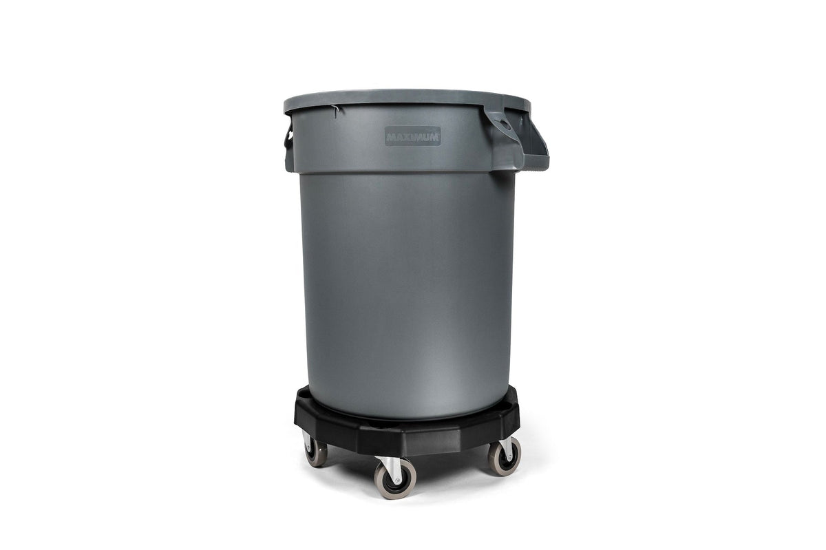 Universal Commercial Heavy-Duty Resin Garbage Can Dolly, Black