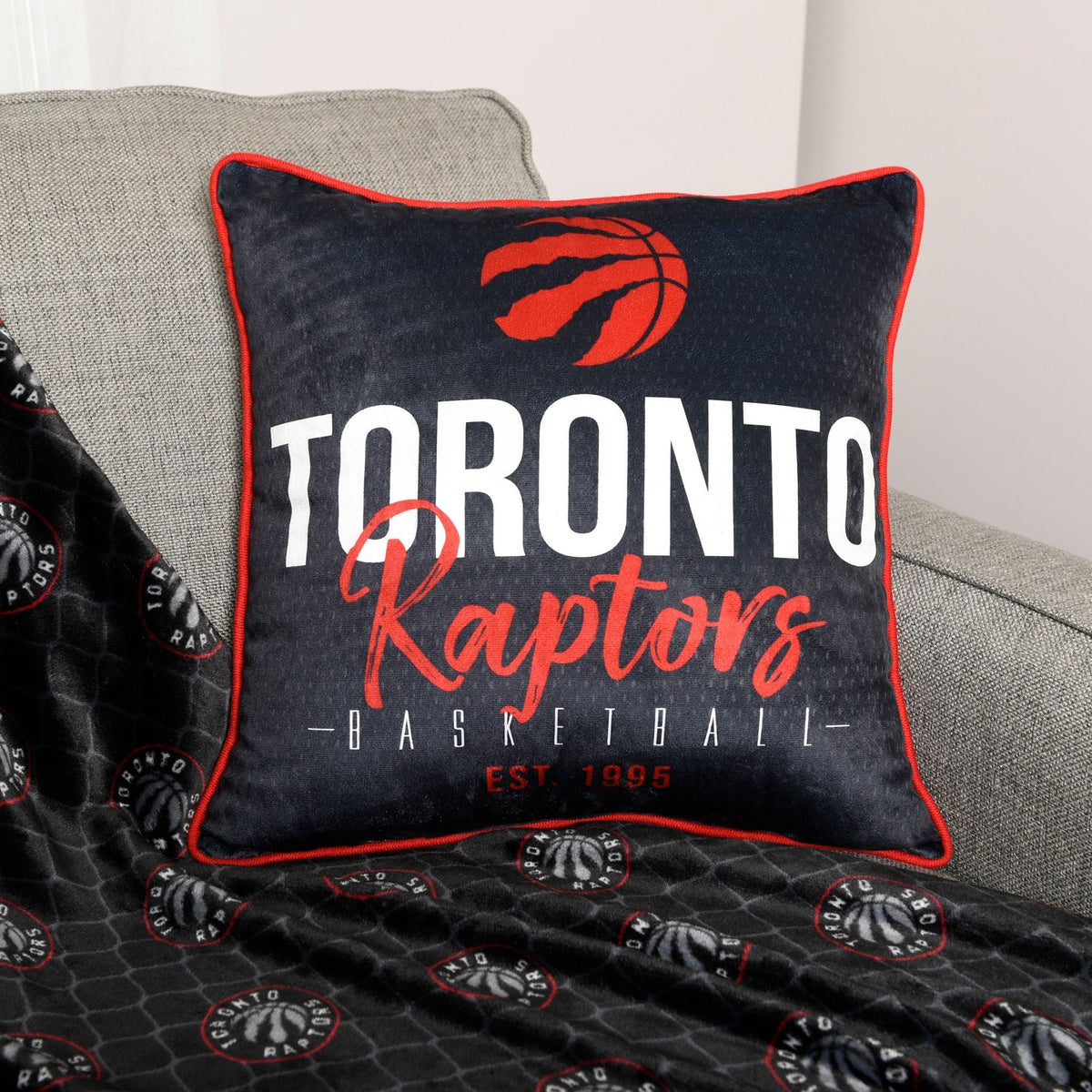 Basketball Est. 1995 Décor Throw Pillow For Fans, Black, 18-in x 18-in