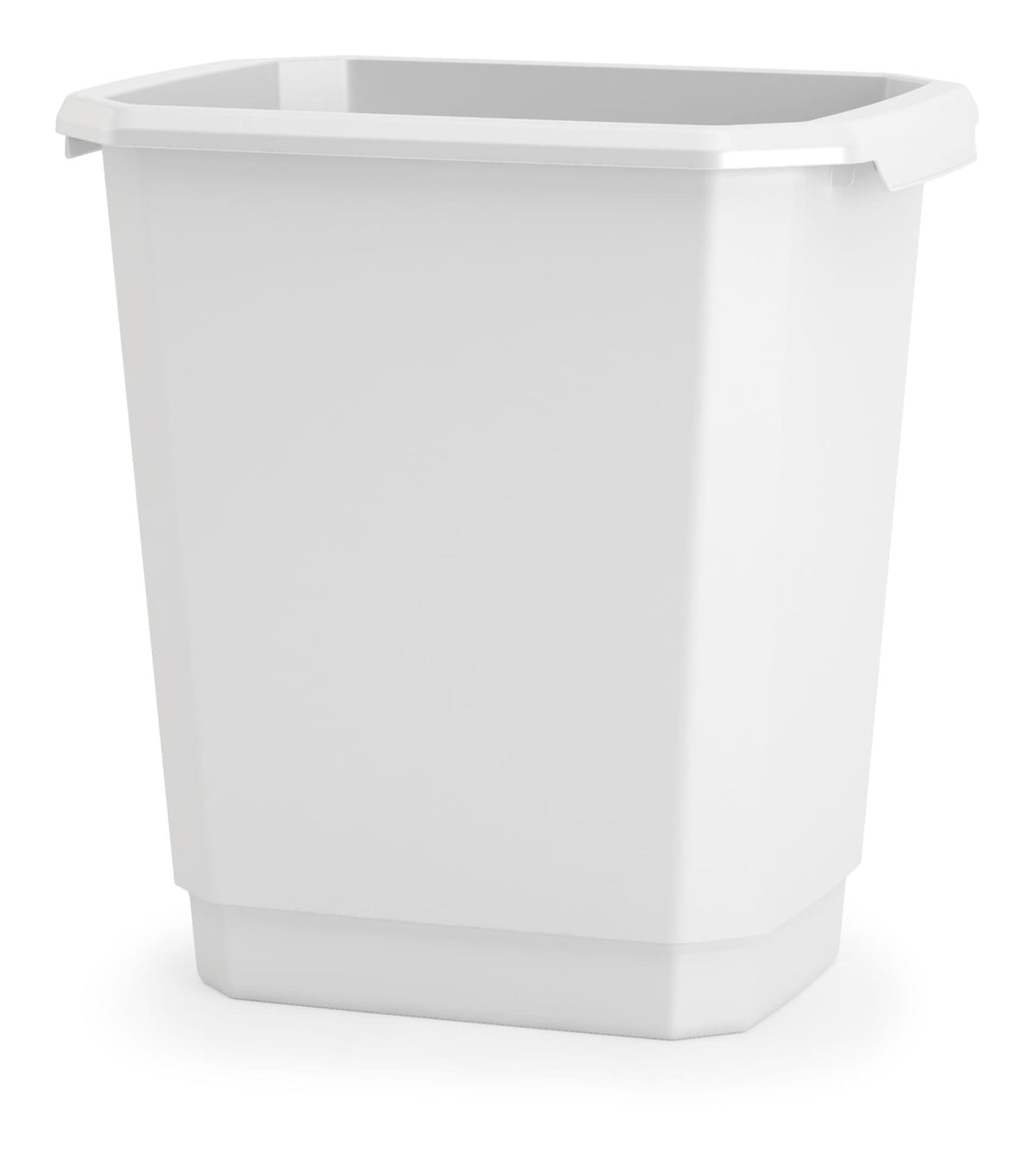 Plastic Open Rectangular Kitchen Garbage Can, White, 14-L