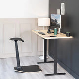 Ergonomic inclined standing desk with chair, portable height-adjustable anti-fatigue cushion, suitable for home and office, black