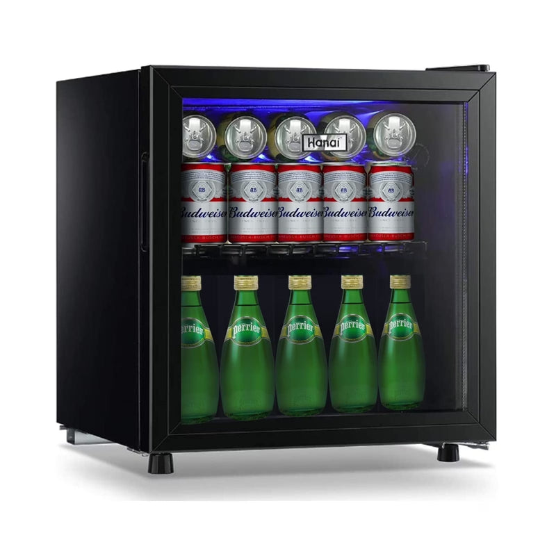 62-Can Beverage Cooler and Refrigerator, Small Mini Fridge for Home, Office or Bar with Glass Door and Adjustable Removable Shelves Perfect for... K8848