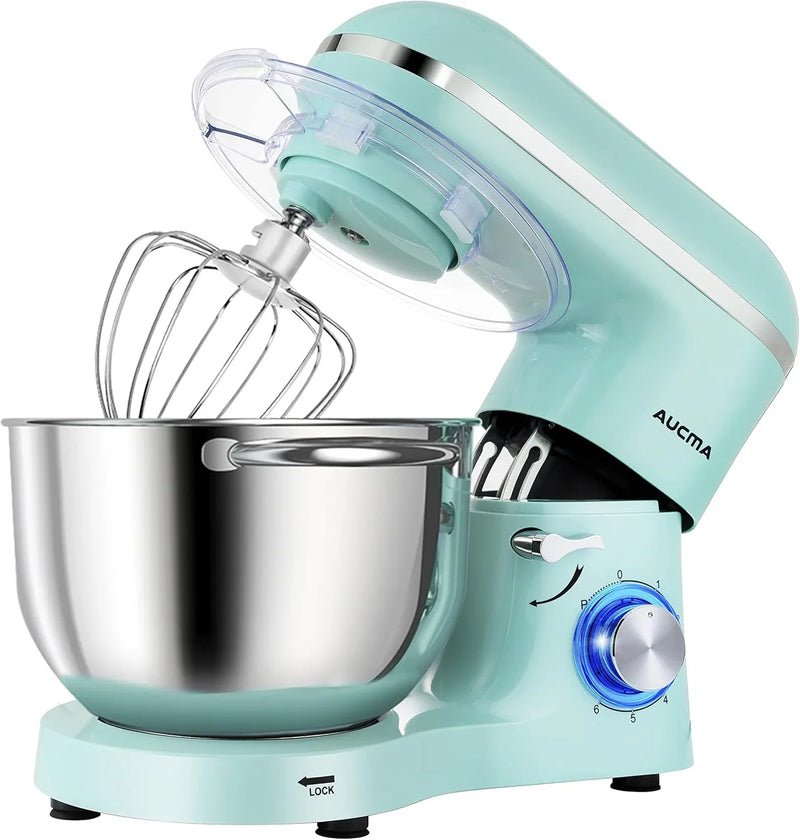Vertical mixer, power 900 watts, capacity 8 gallons, large kitchen mixer, kitchen electric mixer with dough hook, whisk and stirring rod (blue, 8 gallons) I1819