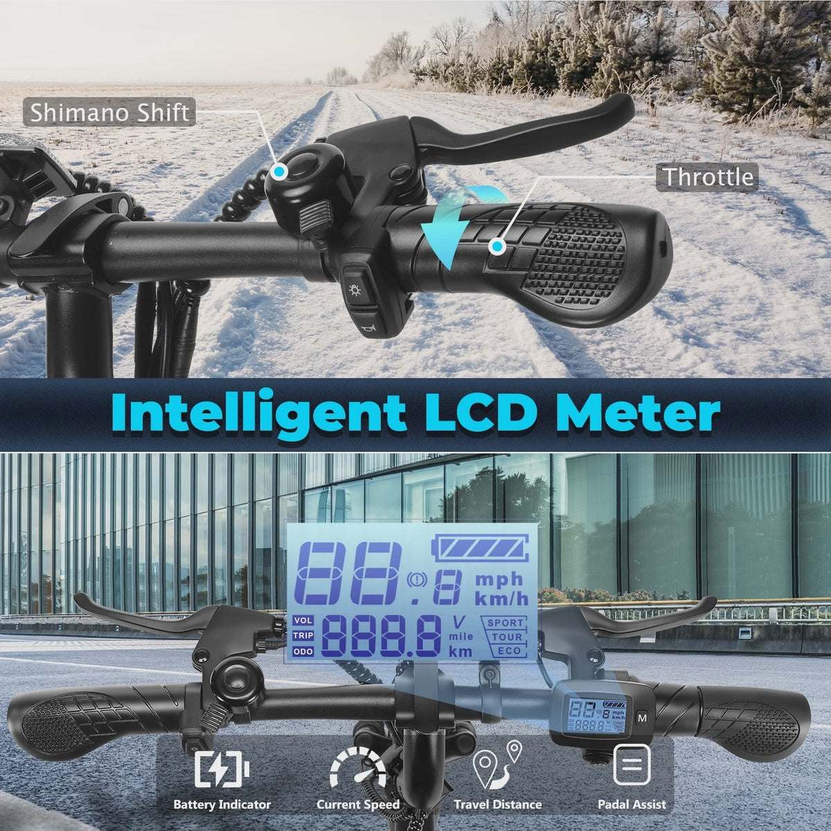 ANCHEER Peak 500W Electric Bike for Adults, Foldable Electric Bikes with 48V 374Wh Battery, 14 in Electric Bicycle for Men Women, LCD Digital...