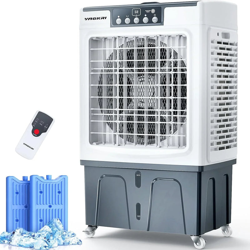 Evaporative Cooler, Air Cooler, 120°Oscillation Swamp Cooler with Remote Control, 24H Timer, 3 Wind Speeds for Outdoor Indoor Use,8 Gallon X6062