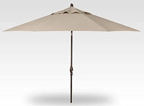 Luxurious automatic tilting octagonal market umbrella, 9 feet long - outdoor terrace, veranda, pool, backyard standalone umbrella - ultra-high strength, equipped with bronze frame and Obrazia 2 fabric (khaki color) C6201