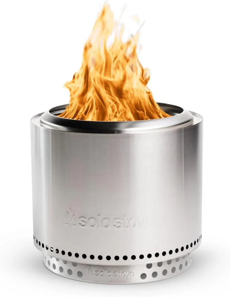 The "Stove Fire Pit" 2.0 with a bracket, 19.5-inch non-flaming pit, detachable ash tray - Portable outdoor fire pit - Stainless steel wood-burning fireplace, suitable for 4 - 6 people, weighs 21.75 pounds, ashes E8817