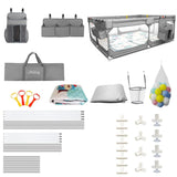 Baby Playpen with Mat 75"*59", Extra Large Playpen for Babies and Toddlers with Storage Bag, BPA-Free, Non-Toxic, Safe No Gaps Playards for Babies, Sturdy Safety Play Yard for Indoor Outdoor Fun, Grey