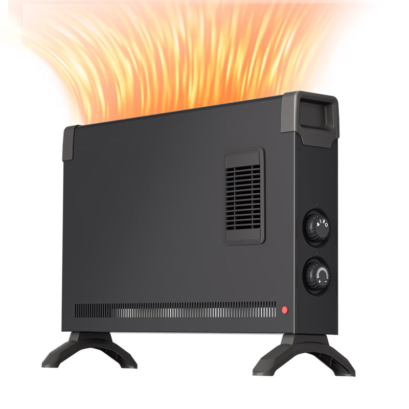 BREEZEHEAT 1500W panel space heater for bedroom, living room, home, 55-96F,knob control, 600 sq,with fan for fast heating J0977