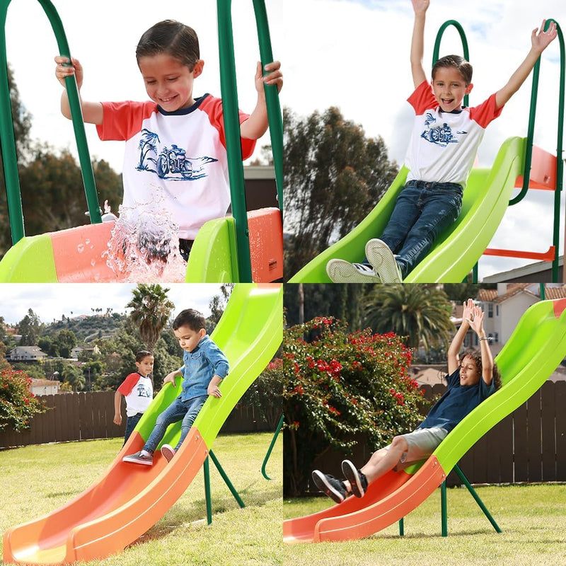 Outdoor Playground Slide, Big Backyard Freestanding Plastic Slide, 10 ft Outdoor Swing Set Slide for Kids Ages 4-8 K4500