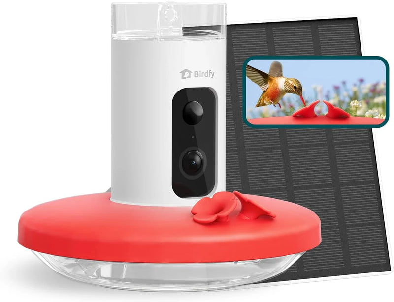 Hummingbird Feeder (Outdoor Hanging Type, with Camera, Ant-proof Groove), supports real-time viewing via 1080P high-definition application, equipped with artificial intelligence hummingbird recognition function, automatic recording and U6295