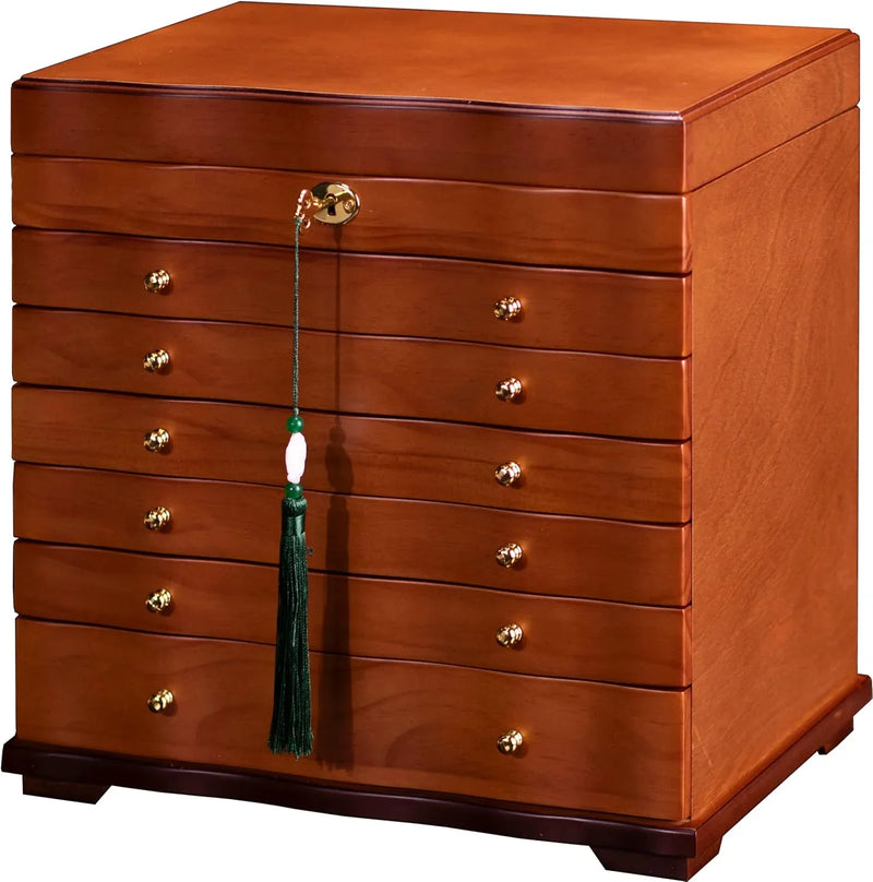 Wooden Jewelry Box,jewelry boxes for women large jewlrey box&organizers with necklace hanger,jewerly organizer,jewelry holder organizer,9-layer large capacity jewelry storage box O2278