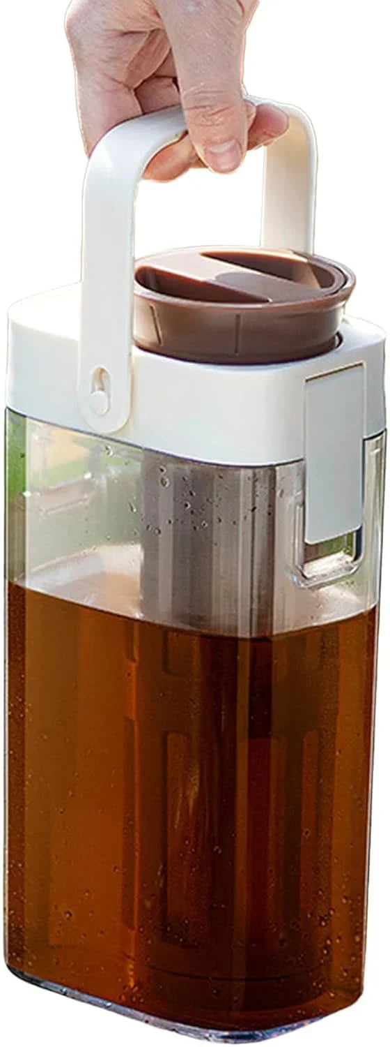 Iced Tea Pitcher, Tea Beverage Container, Leak Proof Dispenser with Transparent and Large Capacity Design for Outdoor Picnics, Parties, or Barbecues, 1 Piece K0467