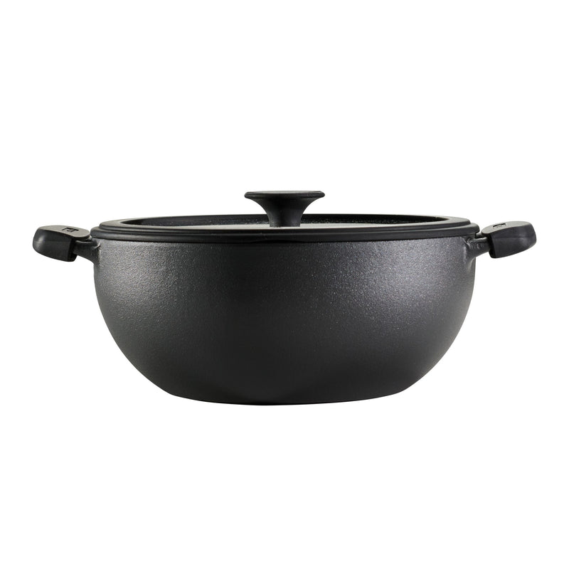 4.8 Qt Pre-Seasoned Cast Iron Kadai with Lid A9225