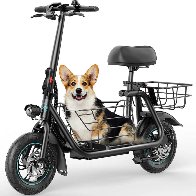 Electric Scooter with Large Basket, 550W Motor B7260