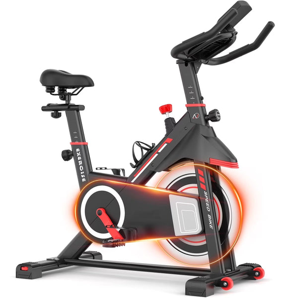 ANCHEER Exercise Bike for Home,Heavy Duty Indoor Stationary Bike with Comfortable Seat Cushion,300lbs Max Weight Capacity,Home Gym Cardio Workout... V5710