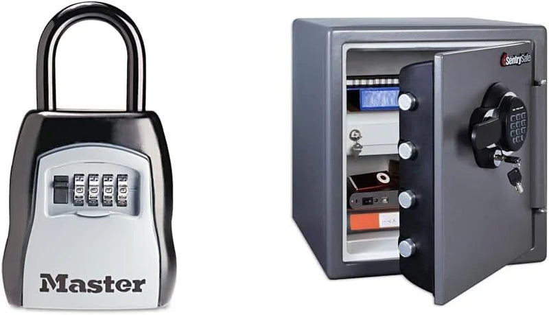 Key Lock Box, Outdoor Lock Box Bundle with SentrySafe Fireproof and Waterproof Safe, 1.23 Cubic Feet X2160