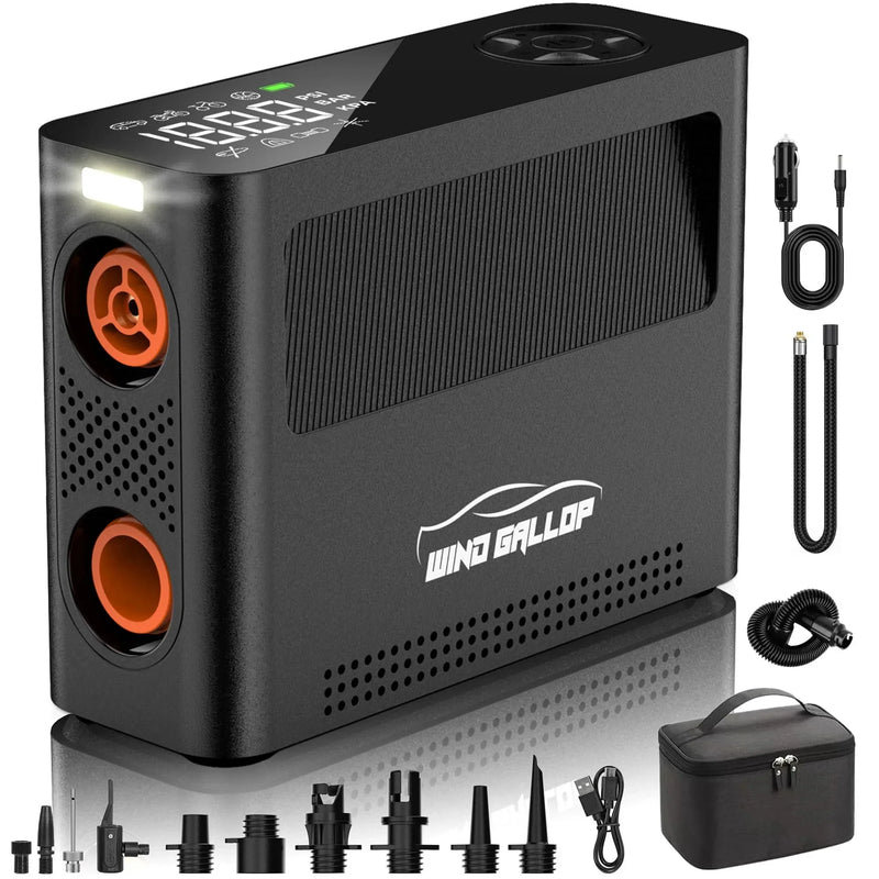Tire Inflator Portable Air Compressor, Rechargeable Electric Paddle Board Pump 150PSI, 3X Faster Inflation 9 Pump Modes,Auto Air Pump for Car Tires Motorcycle Bike Ball SUP Tent Kayak Float I5916