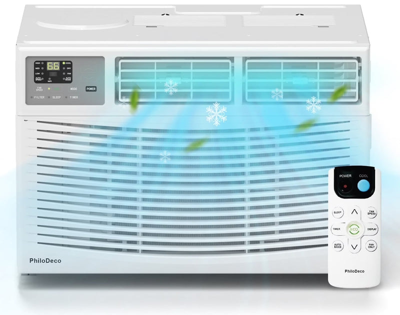 PhiloDeco 12000 BTU Window Air Conditioner 550 Sq Ft. Intelligent Ac Units, LED Display Screen, Operates Quietly, Energy-Saving. Timer ? Sleep and... P4641