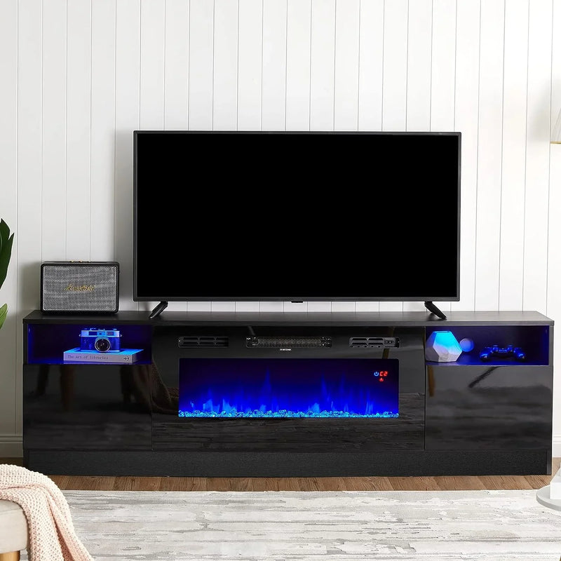 Fireplace TV Stand with 36" Electric Fireplace, LED Light Entertainment Center K6428