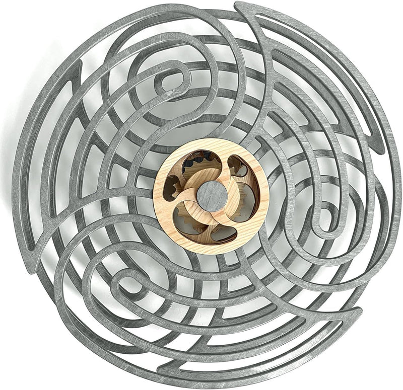 Mindsight Moving Wall Art - Wind up to power peaceful motion (no battery) - Calming Wall Décor Room, Office, Bedroom, Kitchen - Hand Crafted Wood - Ripple, Canyon Brown G2572