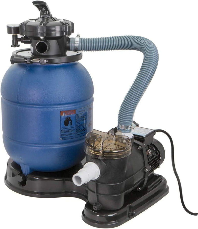 13-inch sand filter, 0.75 horsepower, swimming pool pump, 2400 gallons per hour, suitable for outdoor swimming pool package, multi-interface valve, maximum capacity 10000 gallons, 1-1/4 inch NPT interface Y9027