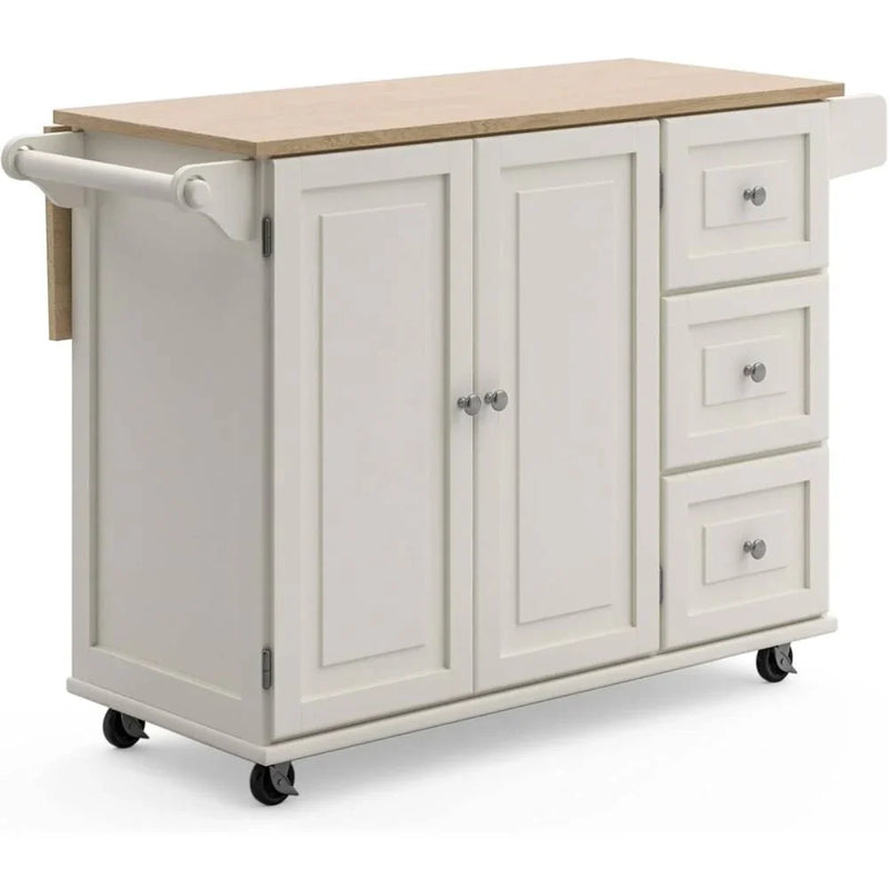 Homestyles Dolly Madison Mobile Kitchen Island Cart, Drop Leaf Breakfast Bar Q0201