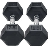 Inspire Fitness 210 lb. (5-30 lb.) Rubber Dumbbell Set with 6 pair Vertical Rack