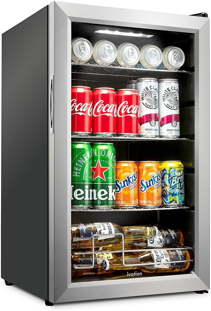 Ivation 101-Bottle Wine Cellar, Freestanding Mini Fridge - Stainless Steel A2542