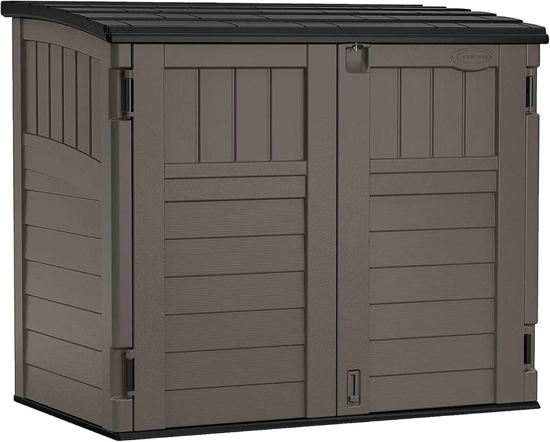 34 Cu. Ft. Horizontal Shed for Outdoor Storage w/Locking System, Stoney/Black M9246