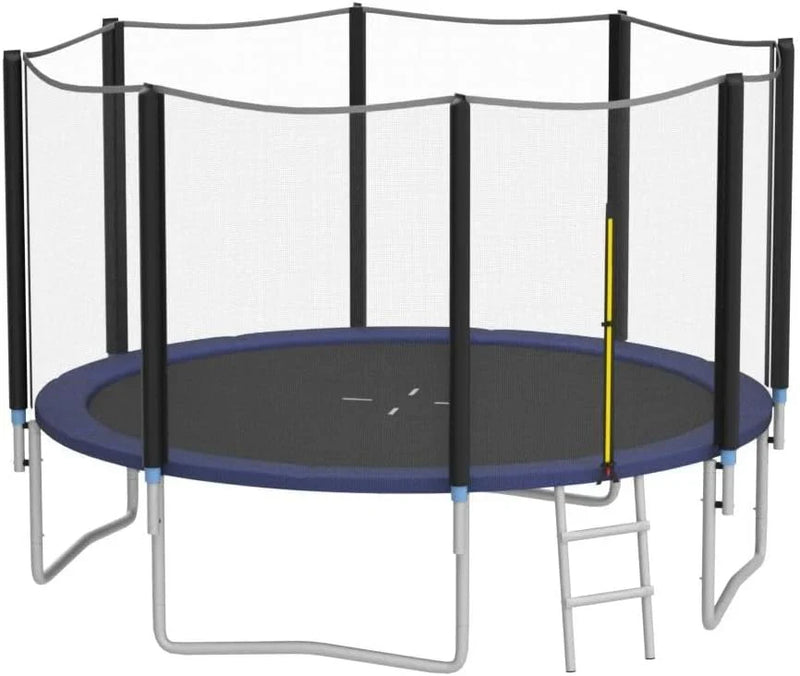 8 feet, 10 feet, 12 feet, 14 feet, 15 feet, 16 feet children's and adult trampolines. Certified by ASTM with netting. Made of thick steel plates, durable, suitable for outdoor large-scale leisure trampolines in various weather conditions O0393