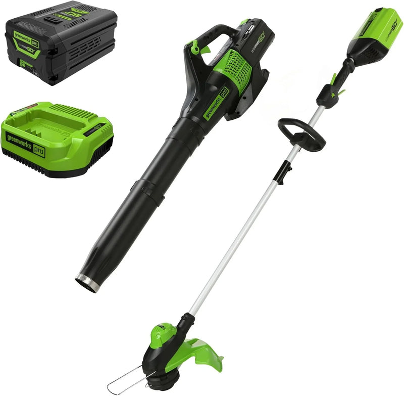60V 13" Cordless String Trimmer & Leaf Blower Combo Kit, 4.0 Ah Battery and Charger Included X6531
