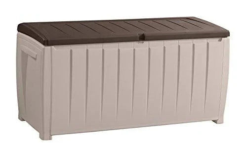 Novel Plastic Deck Storage Container Box Outdoor Patio Furniture 90 Gal, Brown C0307