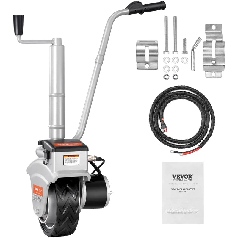 Electric trailer car, with a towing force of 5000 pounds, equipped with a 12-volt 350-watt trailer control wheel that can move at a speed of 22 feet per minute, featuring an adjustable height range from 12 inches to 24.8 inches, and O5531