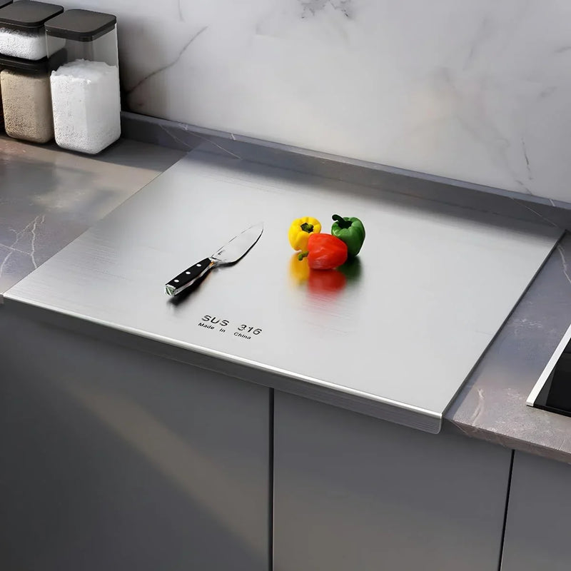 316 Stainless Steel Cutting Board,Cutting Boards for Kitchen,Chopping Board,Large Cutting Board for Chopping Meat,Vegetables,Fruits,Cheese 39.37 * 22.83in K4861