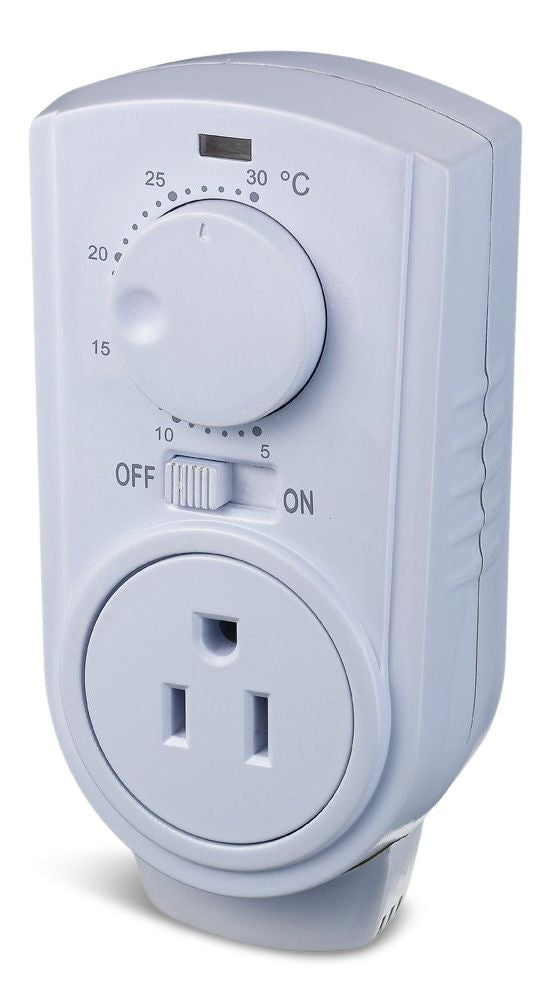 Plug-in Thermostat for Portable Space Heater & AC, White M4193