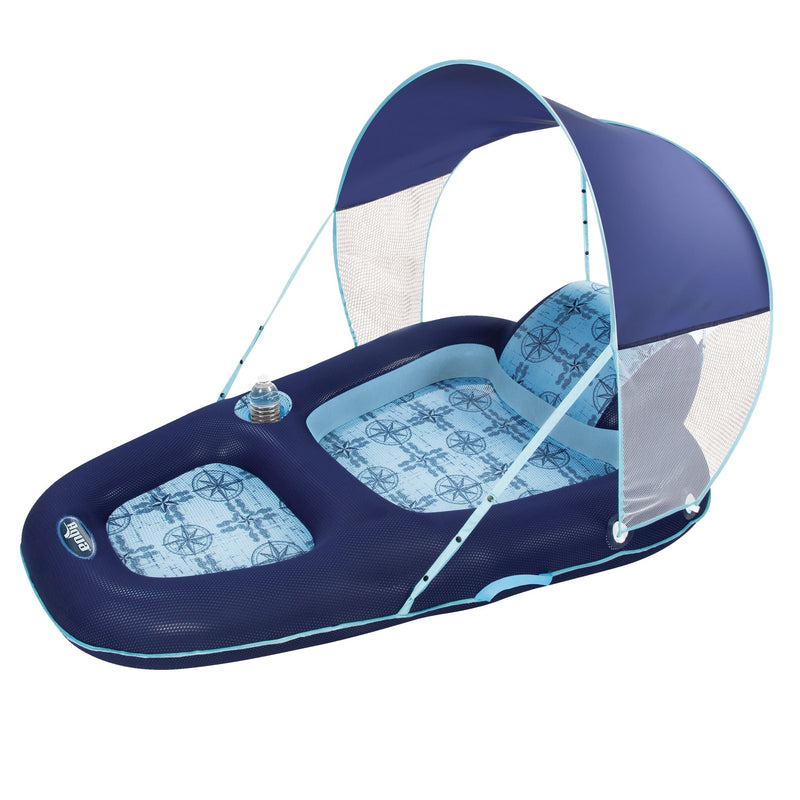 Aqua Luxury Inflatable Pool/Water Lounge with Removable Canopy, UPF 50, Ages 15+ B2217