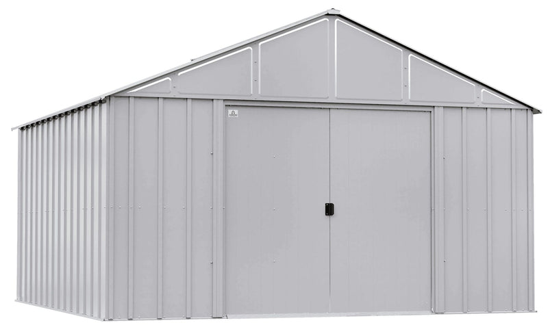 Classic 12x12-ft Flute Grey Steel Storage Shed V3212