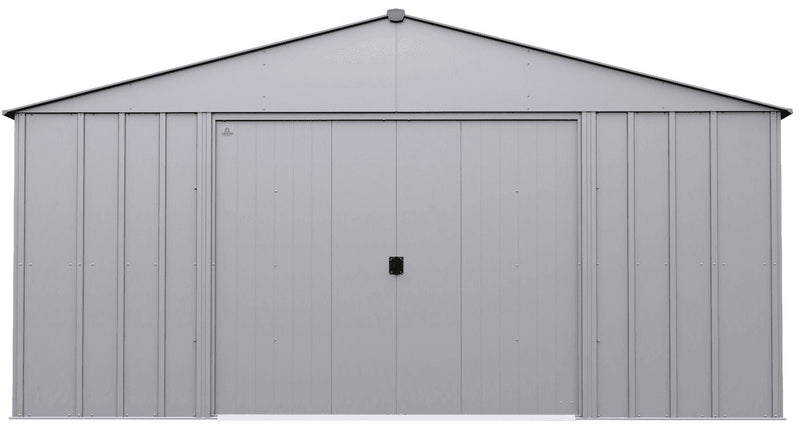 Classic 14x14-ft Flute Grey Corrosion-Resistant Steel Shed R6053