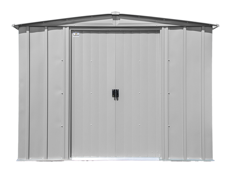 Classic 8x6-ft Flute Grey Galvanized Steel Storage Shed with Pitched Roof I4982