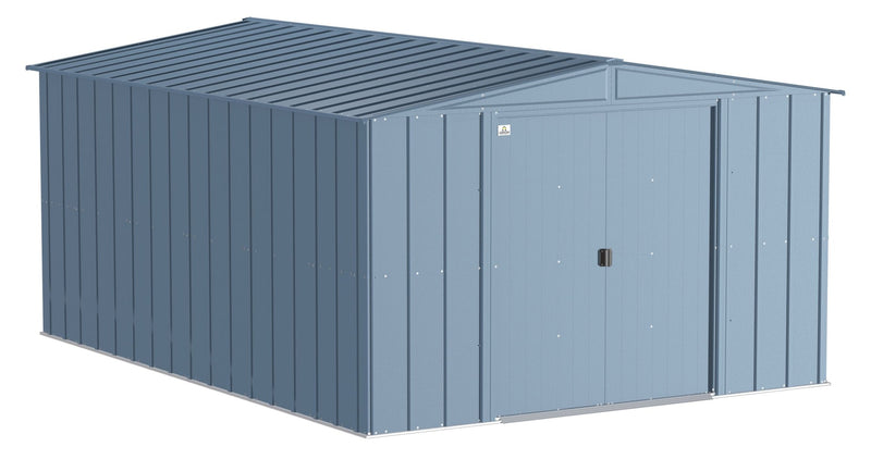 Classic Galvanized Steel Storage Shed, Blue Grey, 10-ft x 14-ft A6734