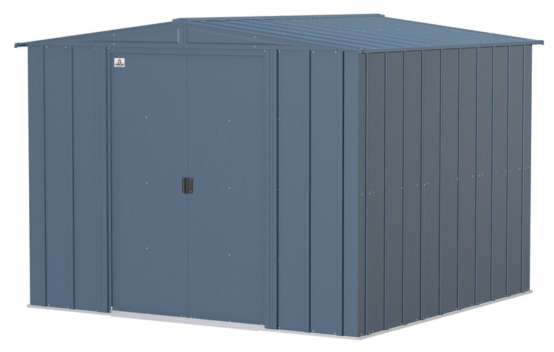 Classic Galvanized Steel Storage Shed, Blue Grey, 8-ft x 8-ft L1077