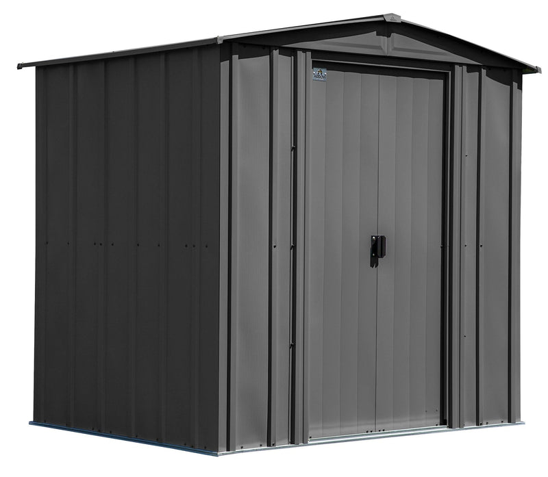 Classic Galvanized Steel Storage Shed, Charcoal, 6-ft x 5-ft N0253