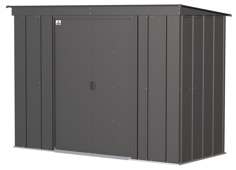Classic Galvanized Steel Storage Shed, Charcoal, 8-ft x 4-ft F4775